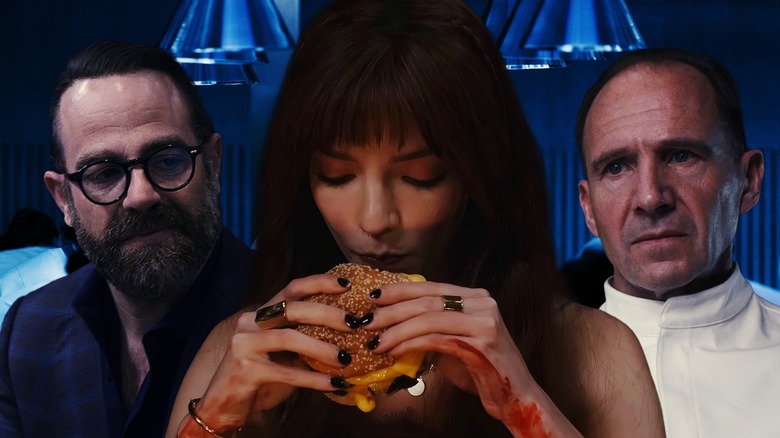 Anya Taylor-Joy loving a bloody hamburger