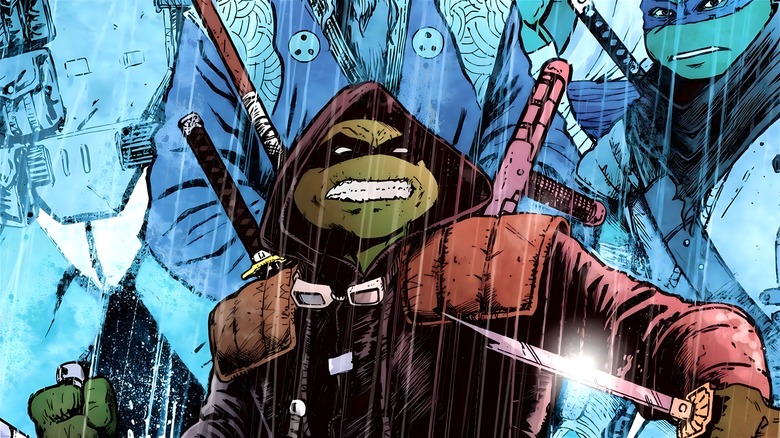 Badass Michelangelo in the rain