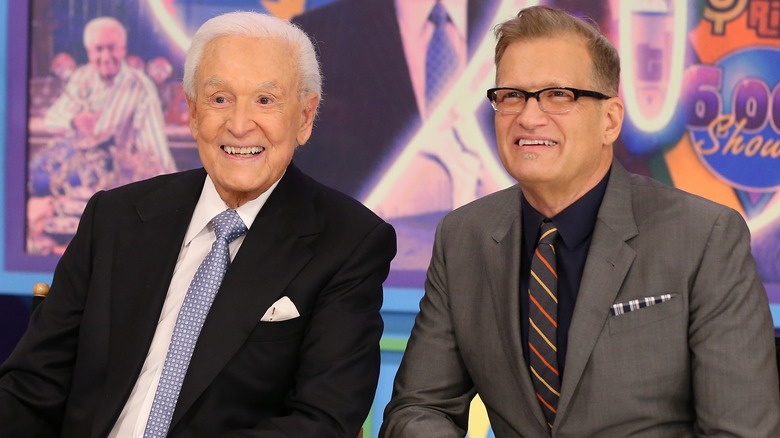 Bob Barker and Drew Carey smile together