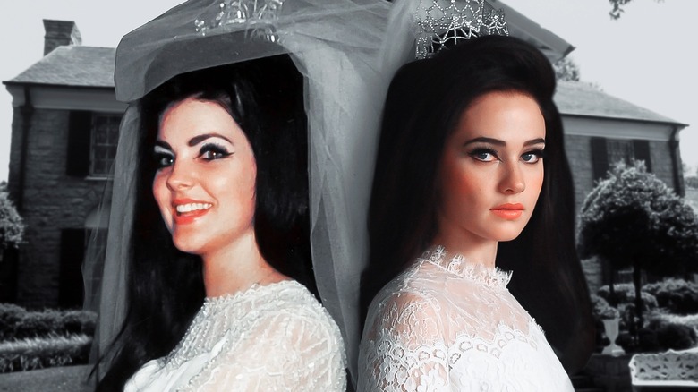 Priscilla Presley real and movie version brides 