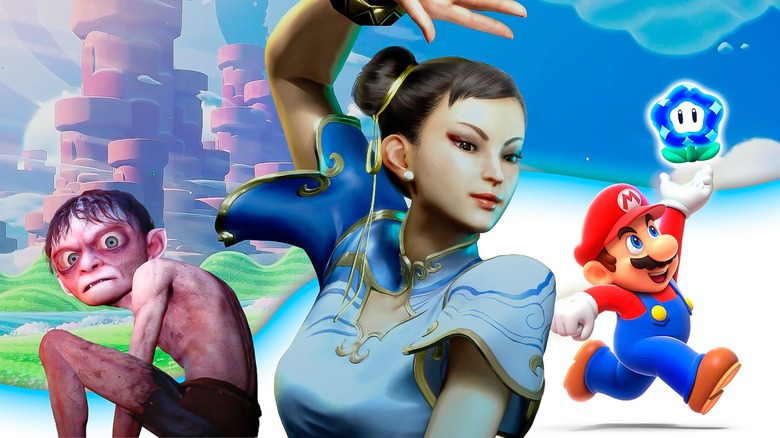 Chun-Li with Mario and Gollum